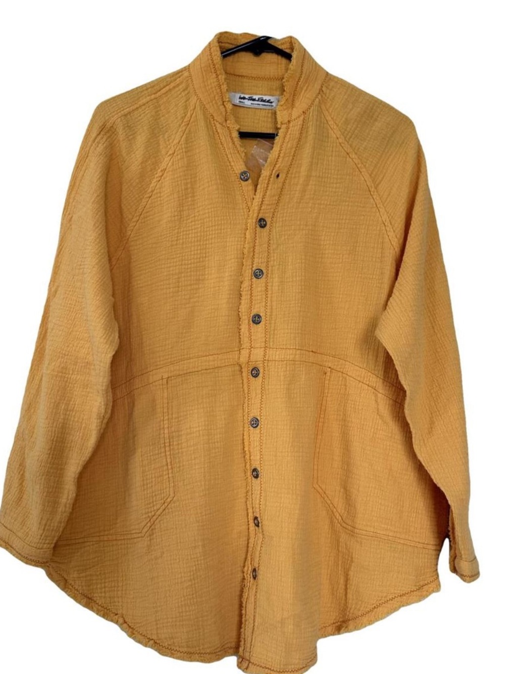 We The Free Free People Golden Yellow Button-Front Shirt